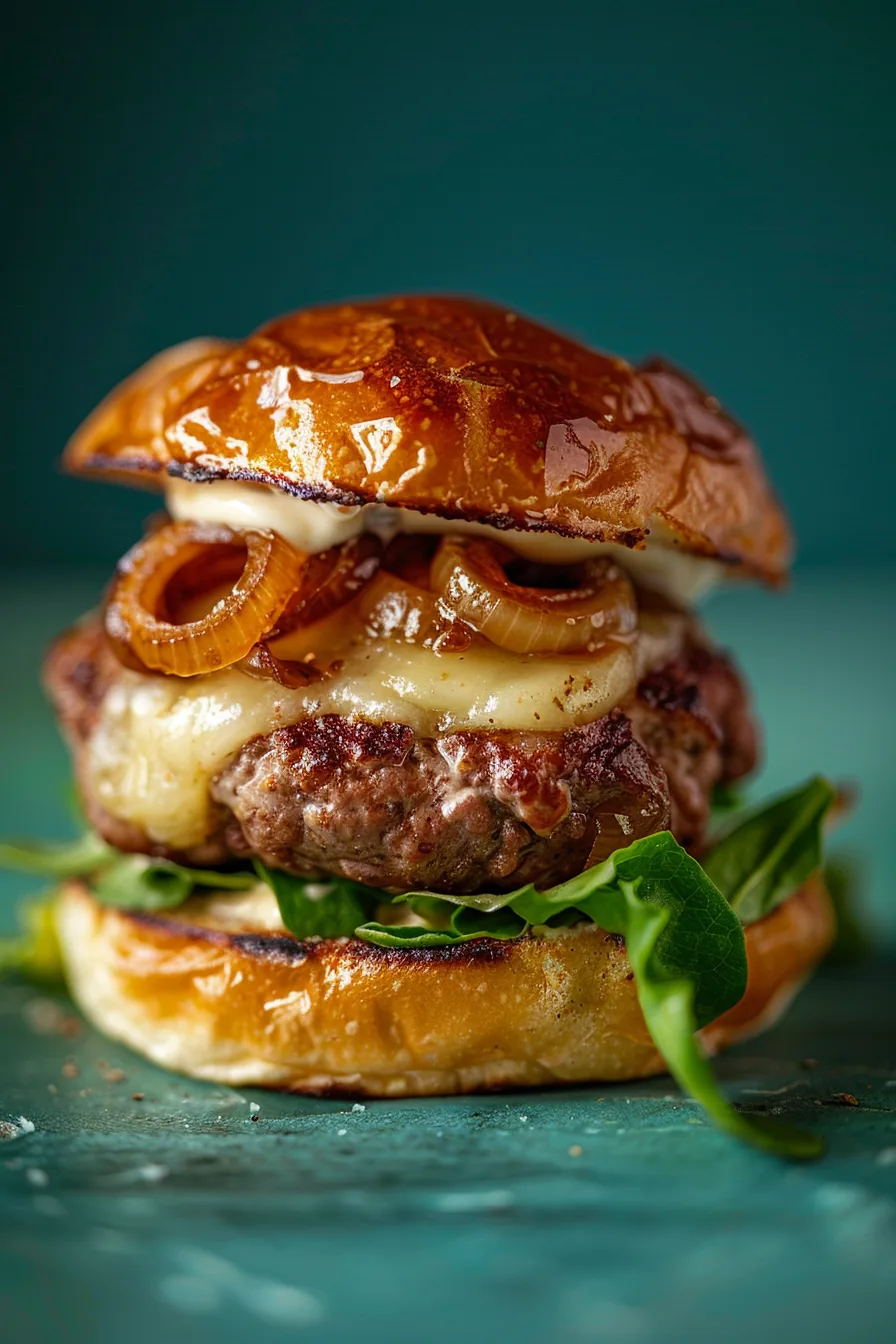 Burger Normand au Camembert et Oignons Caramélisés au Cidre