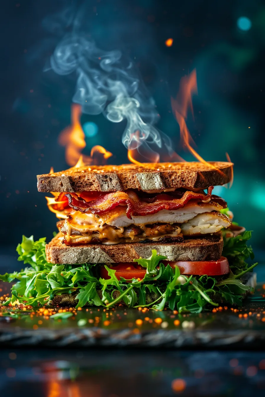 Club Sandwich Flambé au Livarot et Calvados