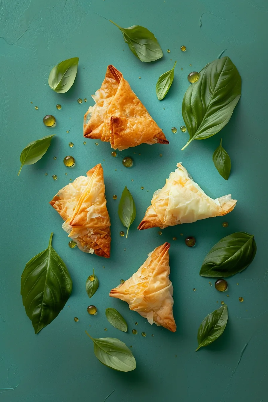 Croustillants à la Pâte Filo, Camembert et Basilic - Apéritif