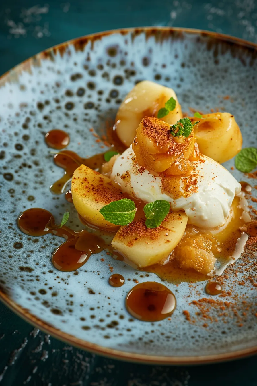 Pommes Confites au Cidre et Burrata Crémeuse
